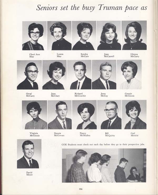 Truman High School Class of 65 Senior Pictures