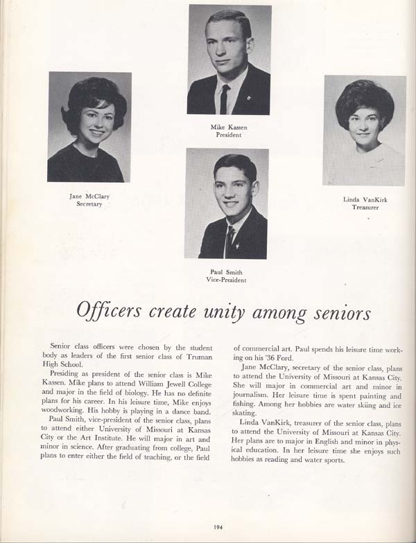 Truman High School Class of 65 Senior Pictures